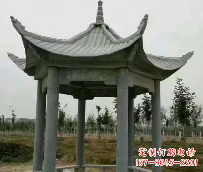 宁波六角石雕凉亭 (3)