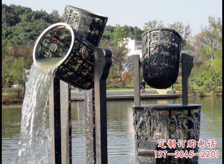 宁波镂空水桶喷泉铜雕