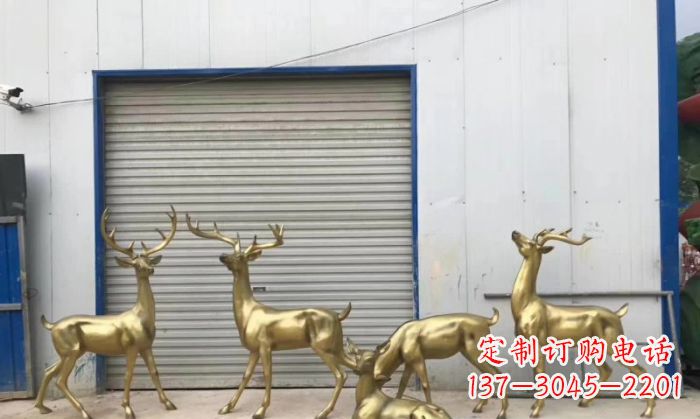 宁波鹿群铜雕 (3)