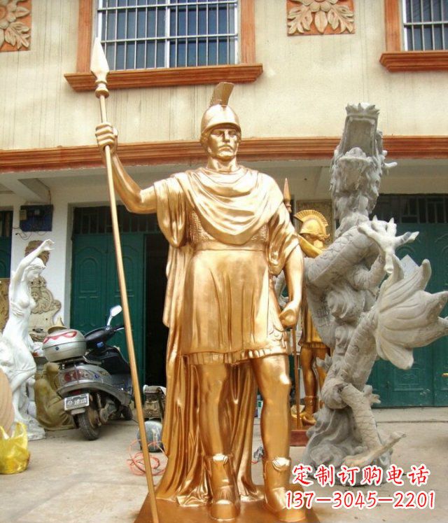 宁波罗马勇士玻璃钢仿铜马雕塑
