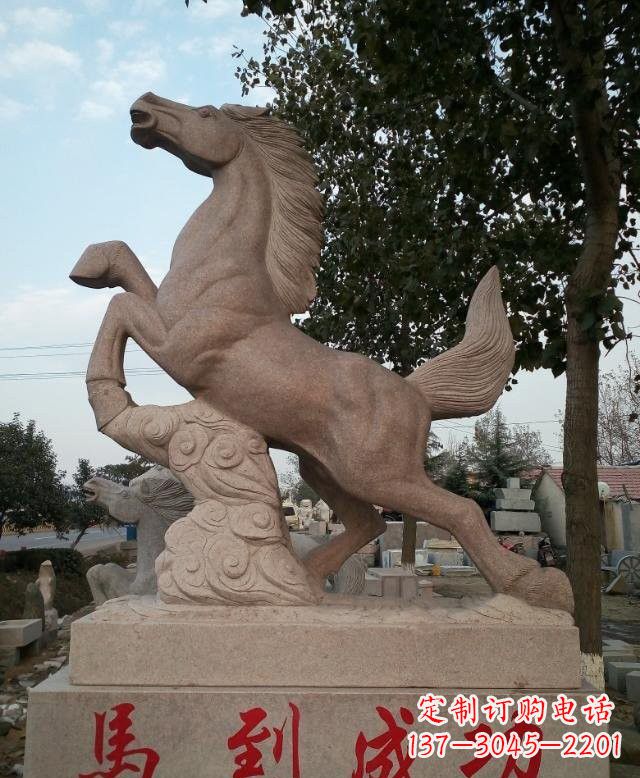 宁波精美细腻的马到成功石雕塑