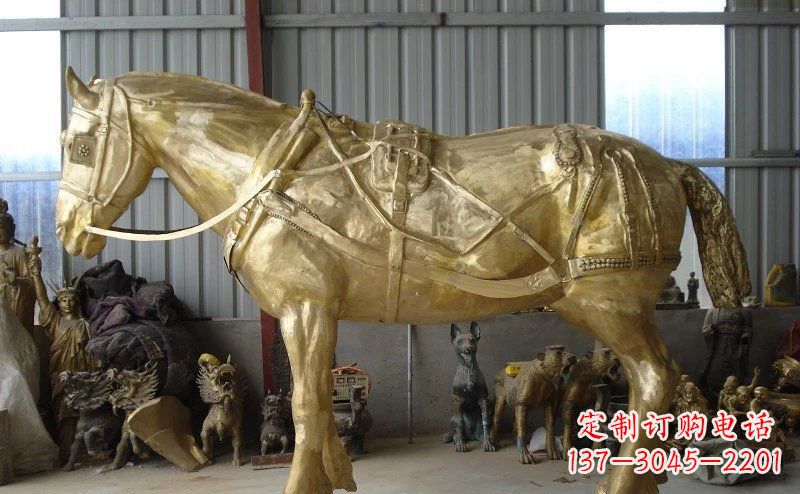 宁波马拉车铸铜动物铜雕