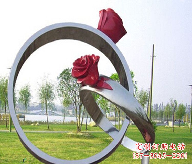 宁波玫瑰戒指不锈钢雕塑