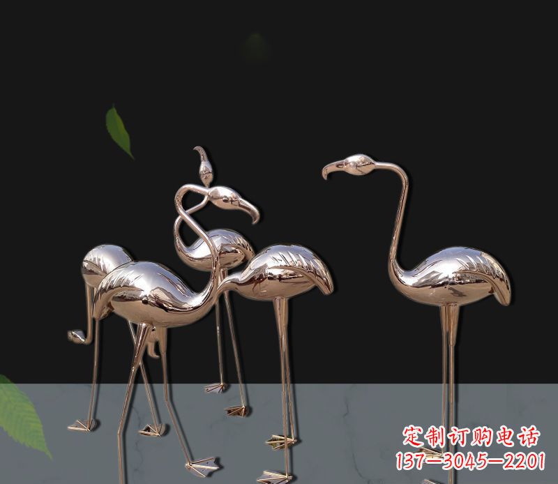 宁波玫瑰金不锈钢火烈鸟雕塑