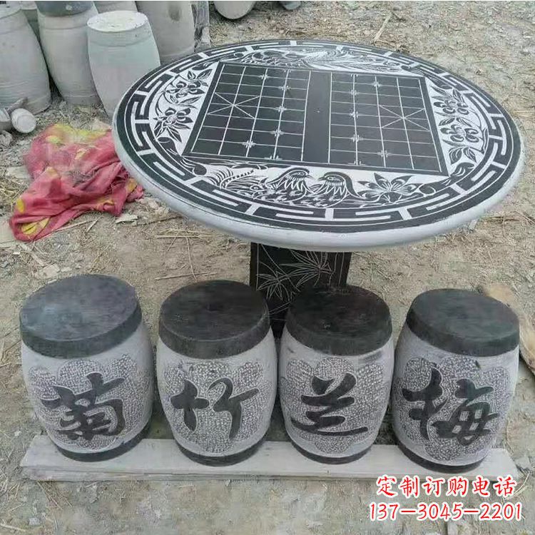 宁波传统文化融入石桌凳雕塑