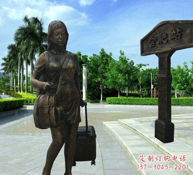 宁波美貌铸就的美女铜雕