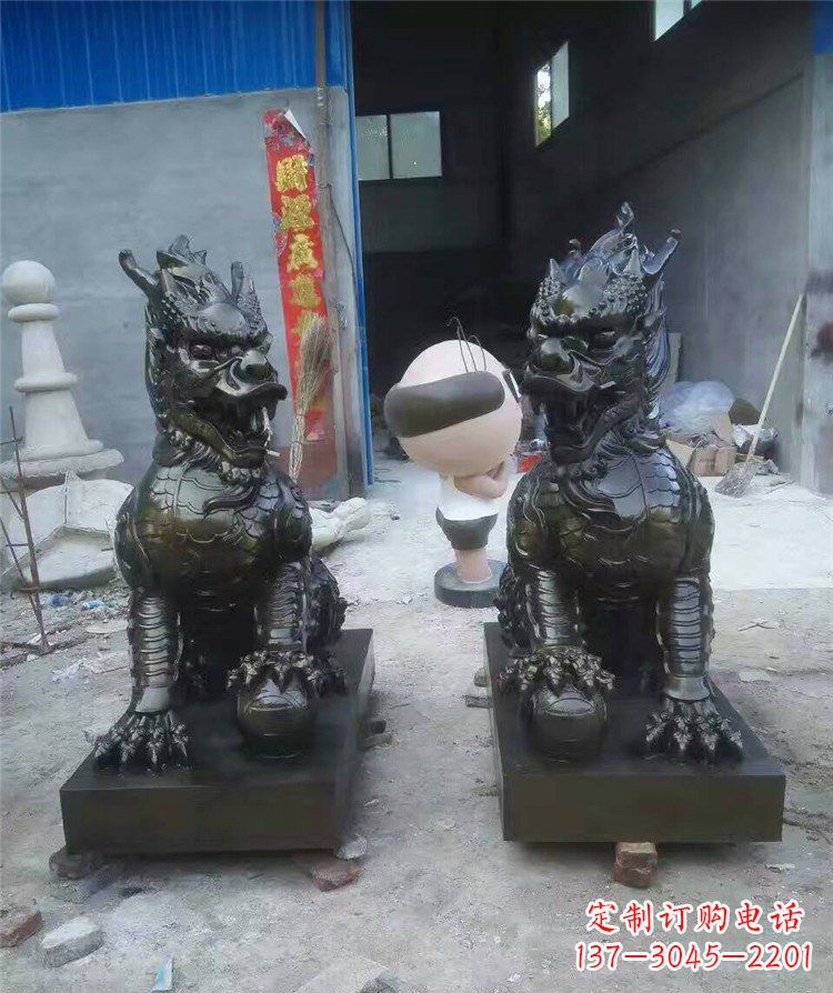 宁波中领雕塑——神兽铜雕麒麟护持您的门口