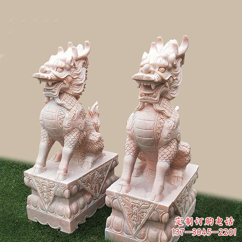 宁波门口看门神兽麒麟石雕