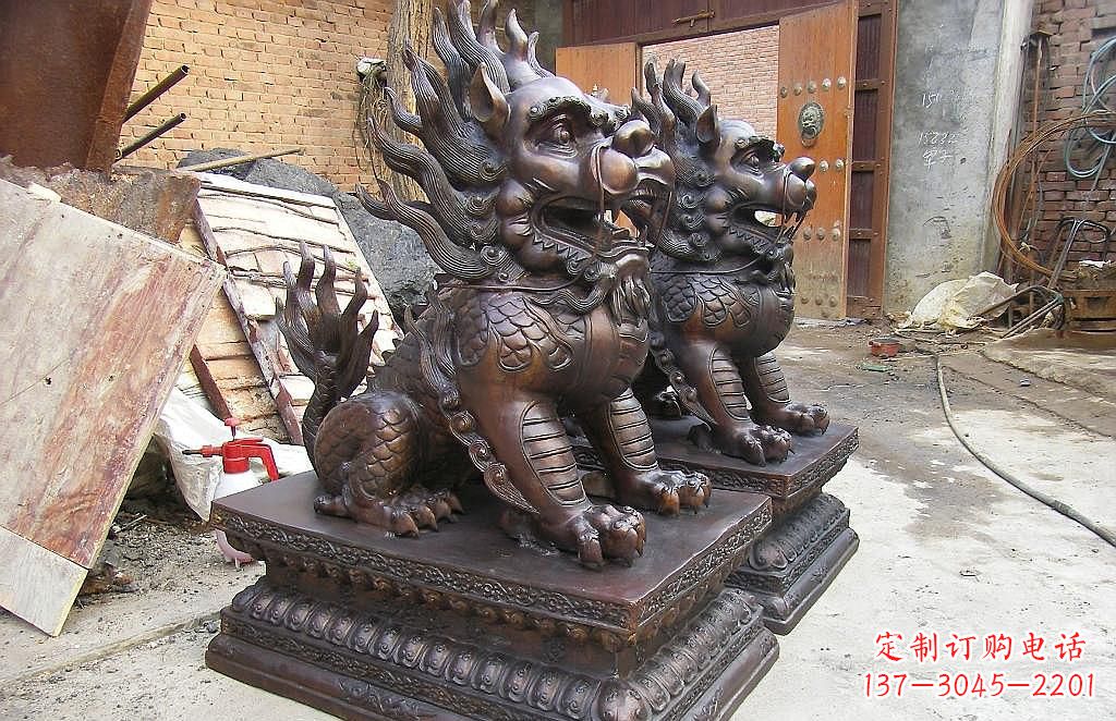 宁波传统工艺精制–钜细工艺麒麟铜雕