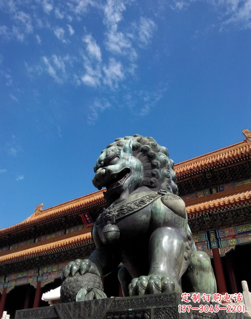 宁波门口铜雕狮子