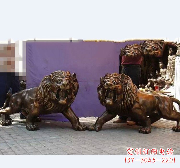 宁波门口西洋狮子铜雕