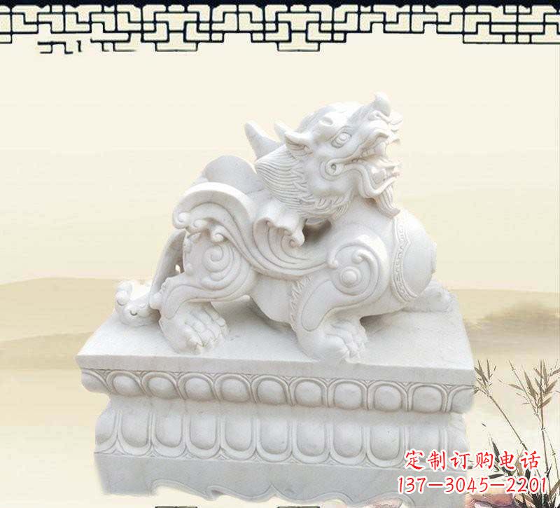 宁波精美貔貅石雕雕塑，烘托家门口的神秘感