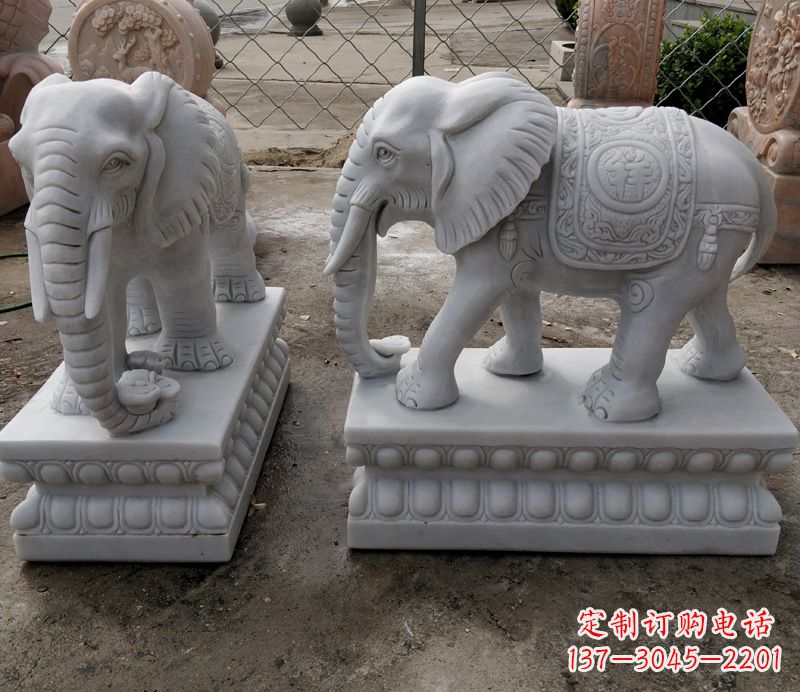 宁波石雕大象,营造优雅气派