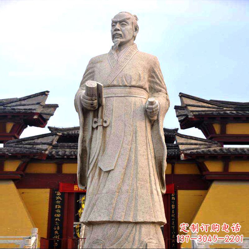 宁波传承中华传统文化,传神孟子砂岩石雕塑
