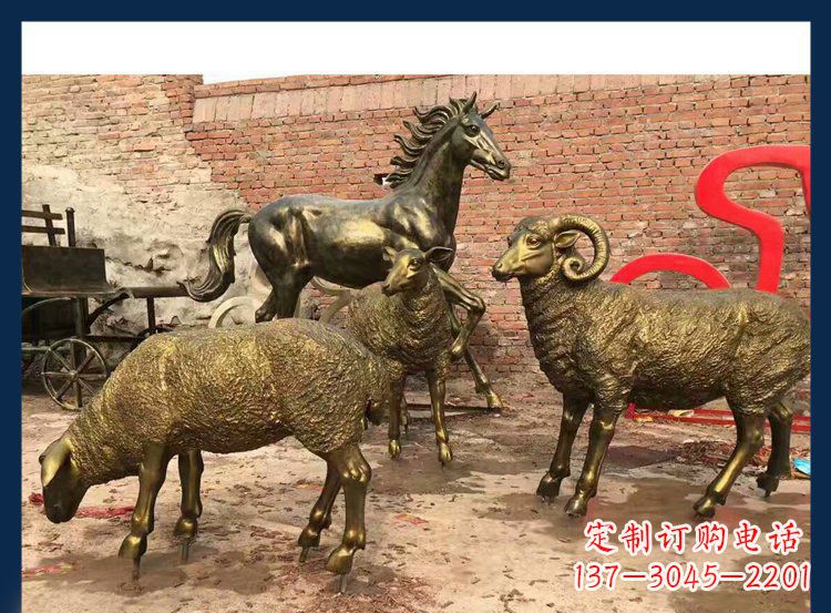 宁波中领雕塑|绵羊公园动物铜雕,让自然之美永存