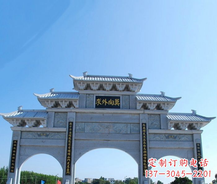宁波手工精美石牌坊雕塑,让您的空间更加美观!