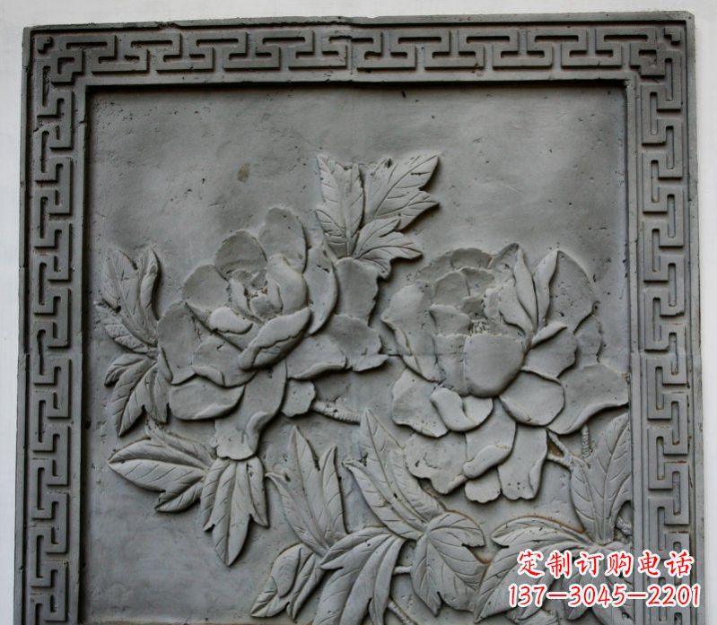 宁波牡丹青石浮雕雕塑-精美的永久装饰