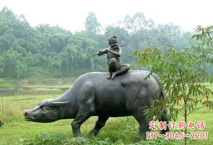 宁波艺术精美的牧童铜雕
