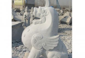 宁波汉白玉独角兽石雕，精美细腻，魅力无穷