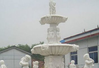 宁波汉白玉天使大型喷泉石雕