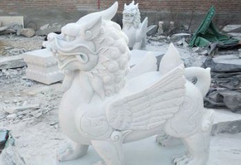 宁波品质卓越的汉白玉独角兽雕塑
