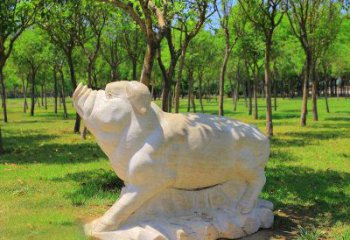 宁波传统十二生肖精美手工猪石雕动物雕塑