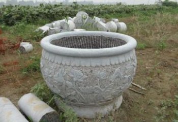宁波荷花花盆公园景观石雕，千般美妙一览无余