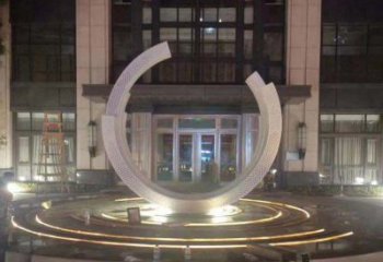 宁波不锈钢半圆环雕塑，装饰空间增添品位