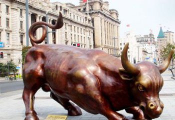 宁波华尔街牛招财牛铜雕，拥有力量的象征