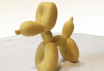 宁波黄色不锈钢雕塑狗，展现场面气势