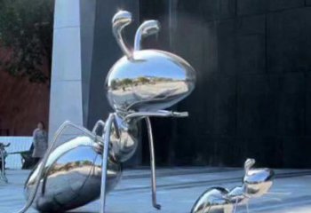 宁波不锈钢蚂蚁雕塑，抛光镜面，精致精美