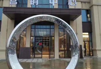宁波镜面时尚圆环不锈钢雕塑