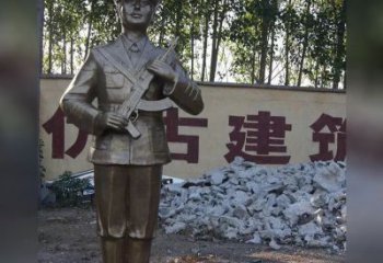 宁波精美纪念，战士铜雕——中领雕塑
