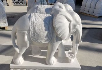 宁波看门石雕大象，精致雕塑工艺的经典之作