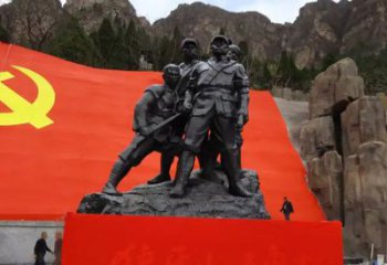 宁波狼牙山五壮士烈士铜雕，永载革命先烈光辉