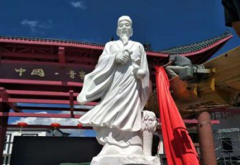 宁波传承医道中的传说——李时珍汉白玉石雕像