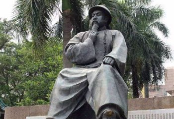 宁波精美静谧——林则徐坐姿铜雕塑