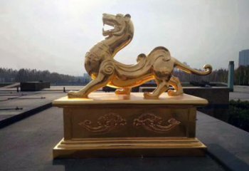 宁波引领神兽，虎魂鎏金铜雕