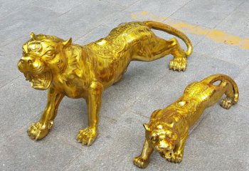 宁波鎏金老虎，铜雕工艺精美