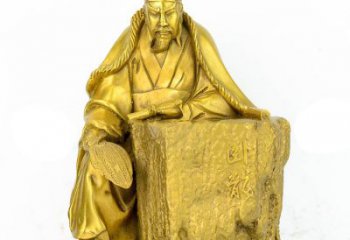 宁波精致细腻的诸葛亮鎏金雕塑