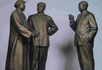 宁波标题:伟人朱德毛主席铜雕——传承毛主席精神