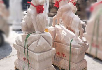 宁波卯兔·晚霞红12生肖石雕兔雕塑