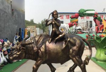 宁波中领雕塑的古典韵味牧童铜雕是一件绝美的雕…