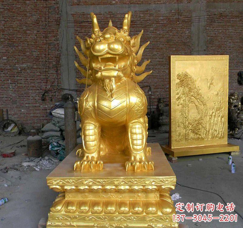 宁波传统雅致,纳福麒麟铜雕精品