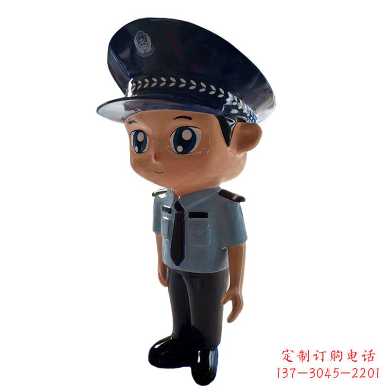 宁波全新警察玻璃钢卡通雕塑