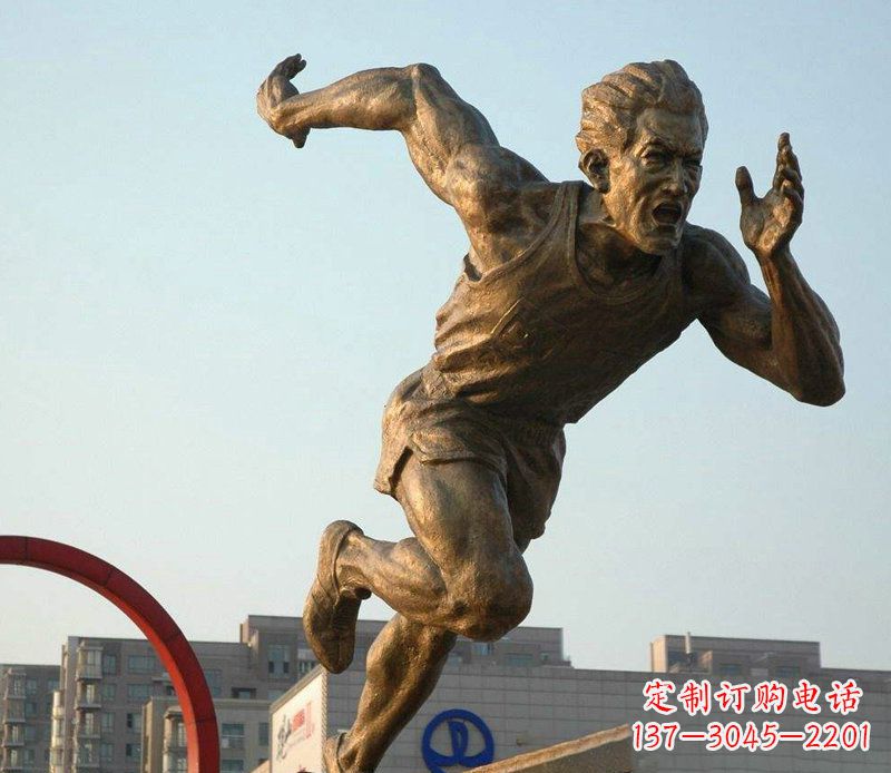 宁波男人跑步运动人物铜雕