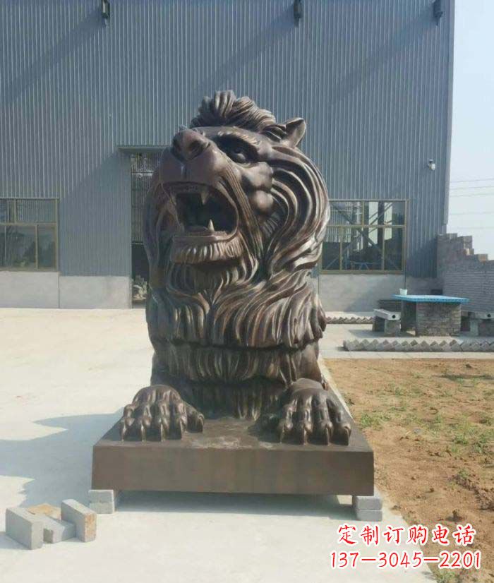 宁波趴着的欧式狮子铜雕