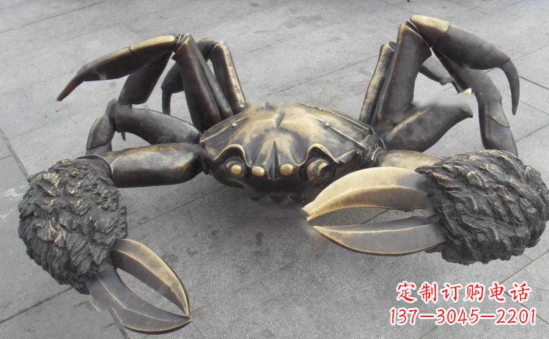 宁波螃蟹动物铜雕