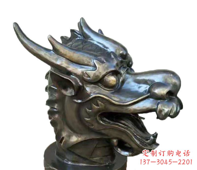 宁波喷水摆件生肖龙兽头动物铜雕