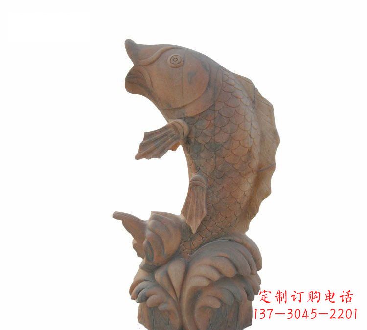 宁波喷水鲤鱼动物石雕